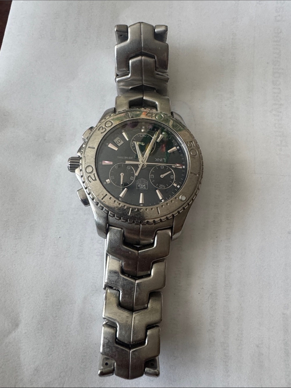 Tag Heuer Stainless Steel Link Chronograph Watch - Silver